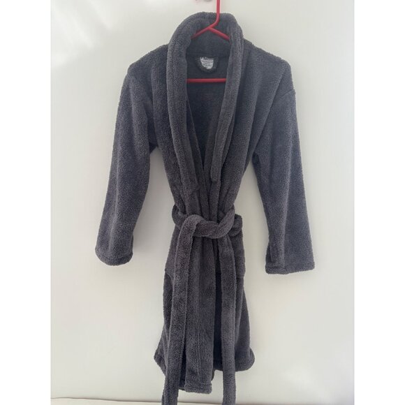 Unisex Bathrobe Sz‎ Lg Gray Soft Plush Microfiber Terry Cloth 38” BC Bare Cotton - Picture 2 of 10